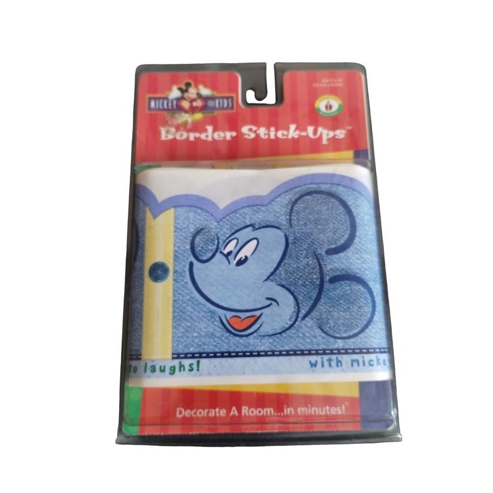 NWT Disney Mickey Mouse denim stick Wallpaper Border